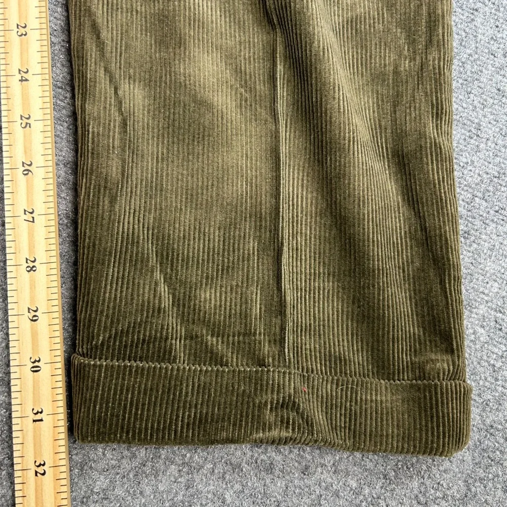 Dockers Recode Men's Olive Corduroy Pleated Cuffed Relaxed Fit Pants W34 L32 VTG - Picture 8 of 9